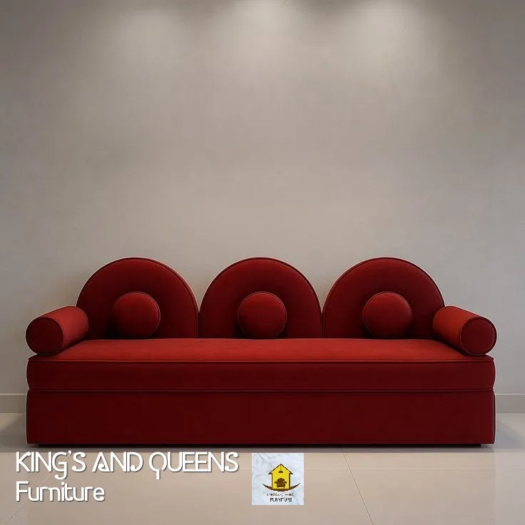Maroon 3-Seater Sofa